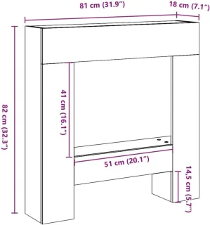 Sierhaardombouw 81x18x82 cm Betonlook Grijs
