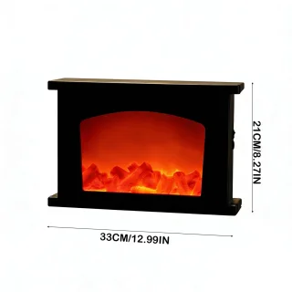 Simulatie-led-openhaard met lantaarn, vrijstaand decoratief ornament