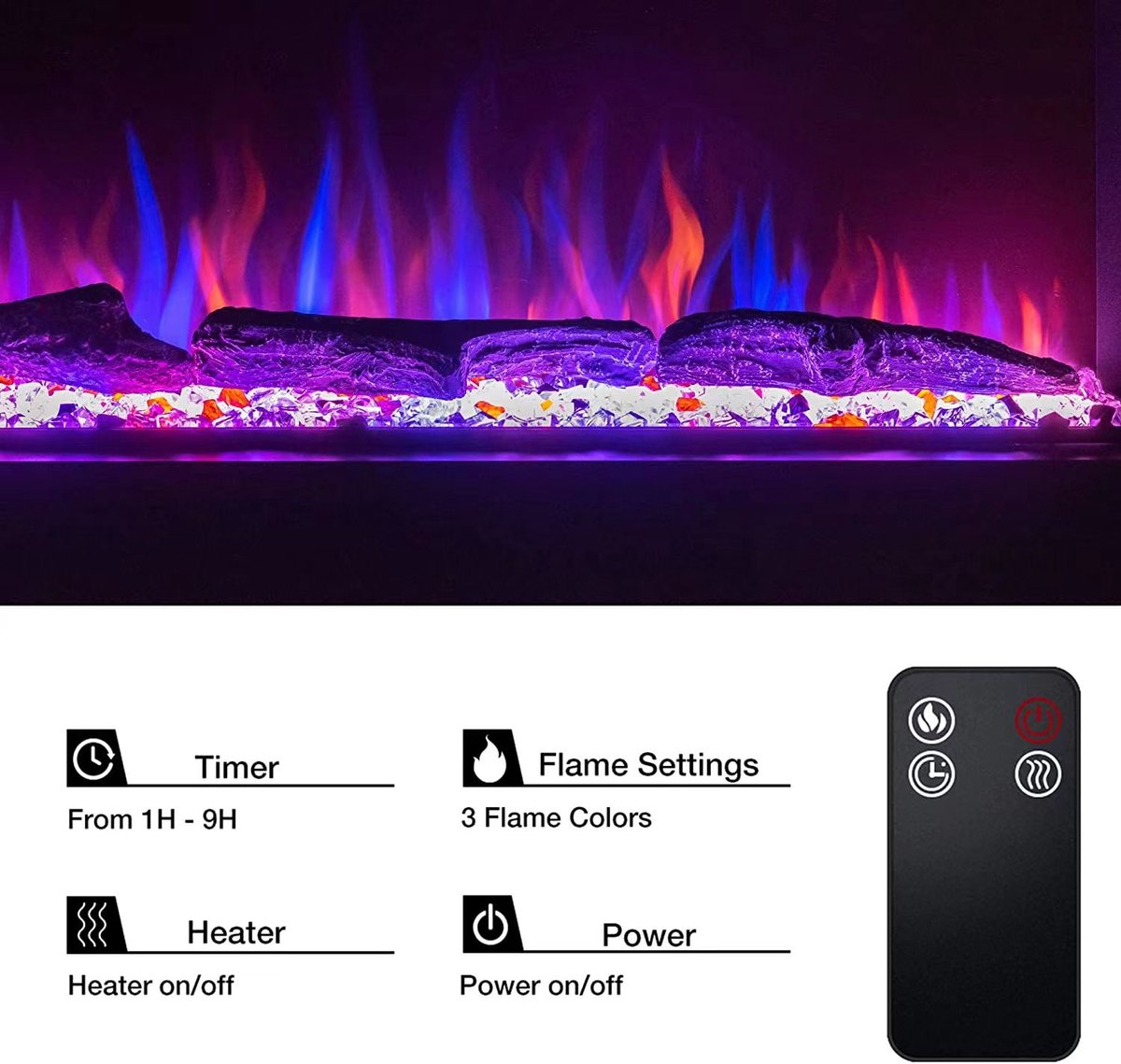 Stresa 130 3-zijdige glas sfeerhaard met verwarming