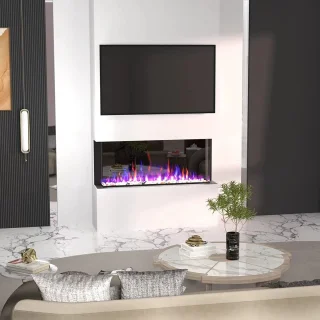 Stresa 130 3-zijdige glas sfeerhaard met verwarming