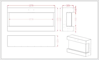 Stresa 130 3-zijdige glas sfeerhaard met verwarming