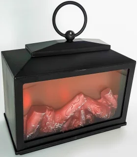 Tafel Sfeerhaard Lantaarn Set LED 18x18 cm 2 stuks