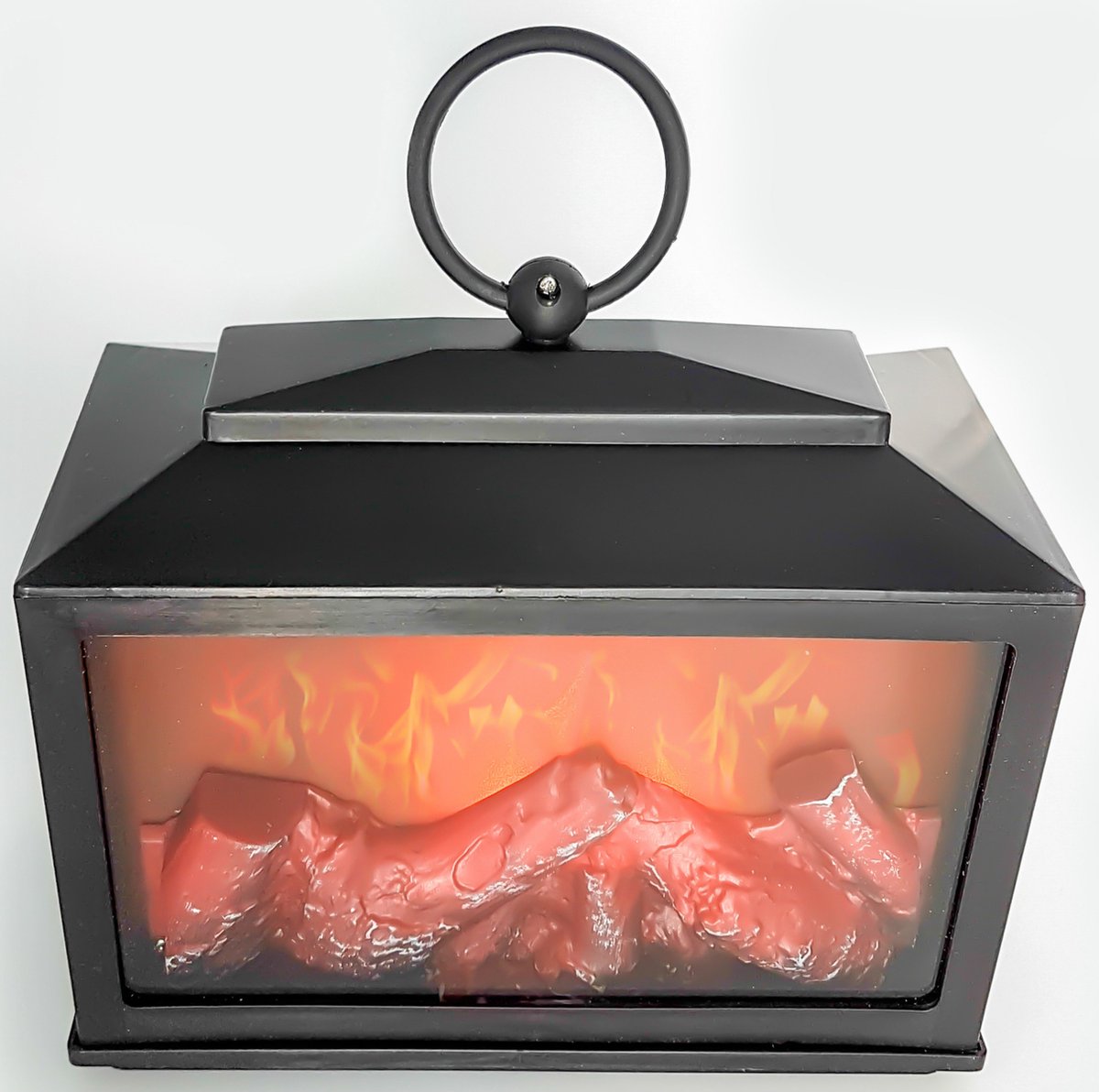 Tafel Sfeerhaard Lantaarn Set LED 18x18 cm 2 stuks