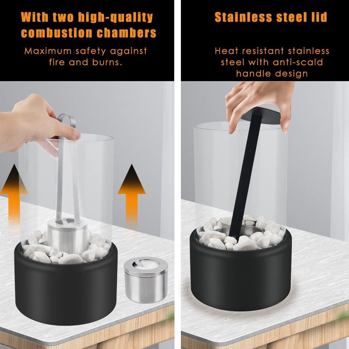 Tafelhaard Bio-ethanol 2-kamers met stenen