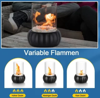 Tafelhaard bio-ethanol natuursteen met veiligheidsglas