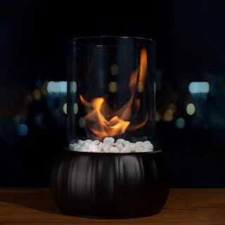 Tafelhaard bio-ethanol natuursteen met veiligheidsglas