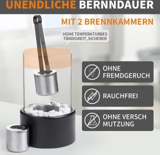 Tafelhaard bio-ethanol wit 2 kamers