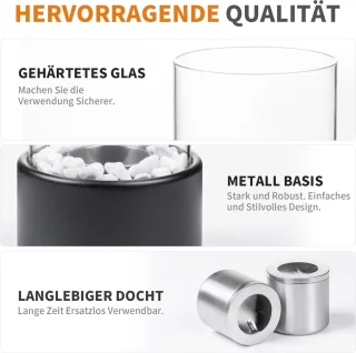 Tafelhaard bio-ethanol wit 2 kamers