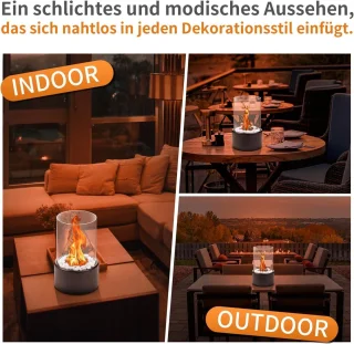 Tafelhaard bio-ethanol wit 2 kamers
