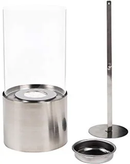 Tafelhaard cilindrisch met glas 25 cm - Zilver