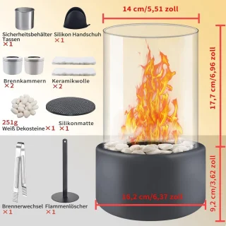 Tafelhaard met 2 verbrandingskamers bio-ethanol