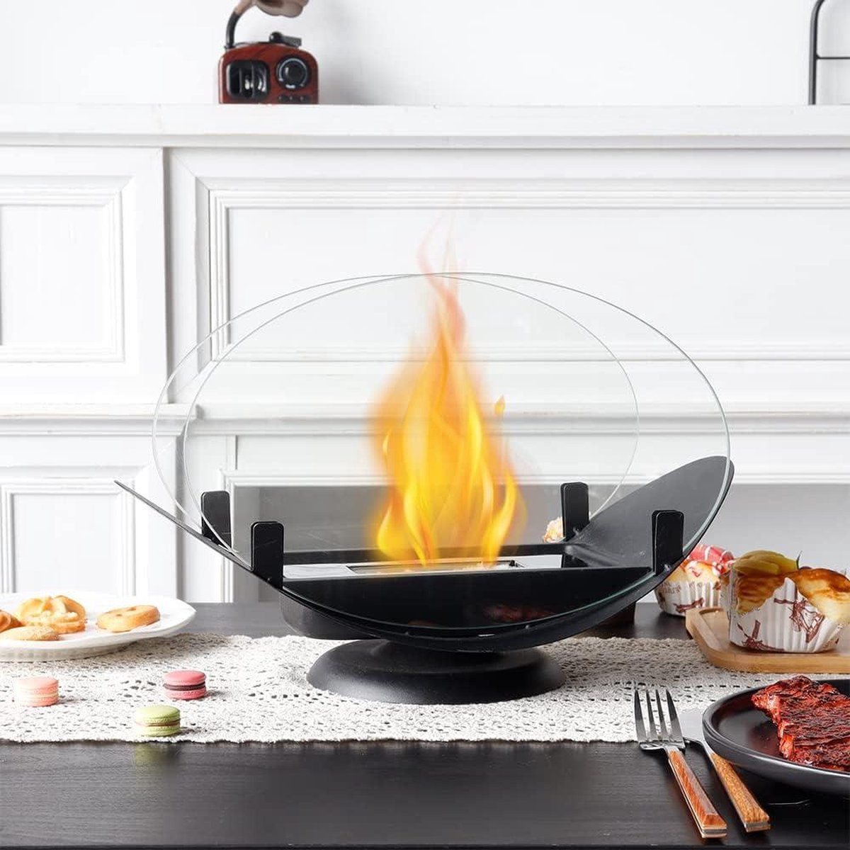 Tafelhaard Ovale Bio-ethanol 245 cm Draagbaar