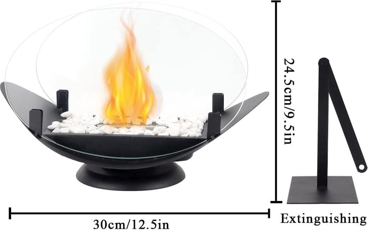 Tafelhaard Ovale Bio-ethanol 245 cm Draagbaar