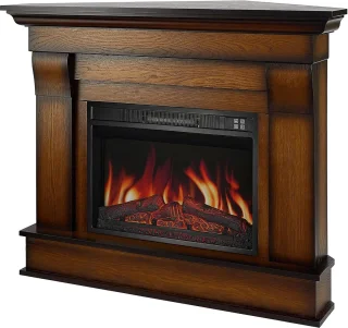 TasalFurniture Albion Deluxe – Vrijstaande Elektrische Hoekhaard Wenge