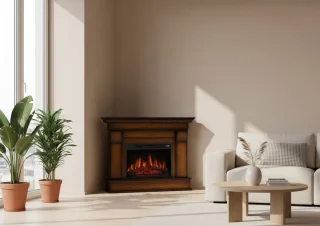 TasalFurniture Albion Deluxe – Vrijstaande Elektrische Hoekhaard Wenge