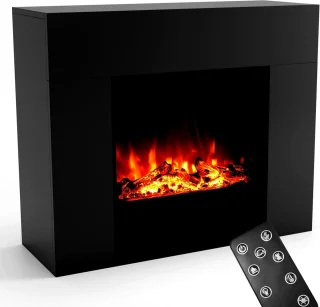 TasalFurniture Aurora Deluxe - Vrijstaande elektrische haard, zwart, 98x82x35 cm