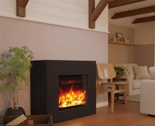 TasalFurniture Aurora Deluxe - Vrijstaande elektrische haard, zwart, 98x82x35 cm