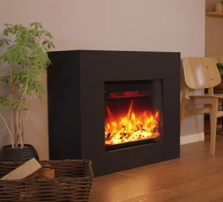 TasalFurniture Aurora Deluxe - Vrijstaande elektrische haard, zwart, 98x82x35 cm