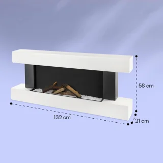 TasalFurniture Aurora Smart – Elektrische Wandhaard Wit