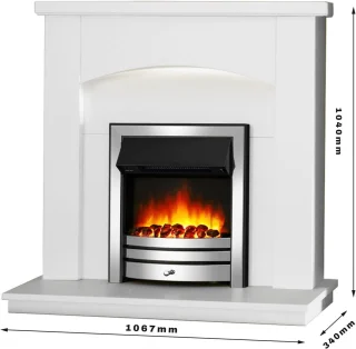 TasalFurniture Caylux Chrome Elektrische Wandhaard 106 cm