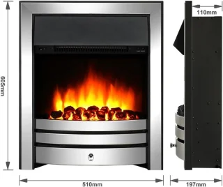 TasalFurniture Caylux Chrome Elektrische Wandhaard 106 cm
