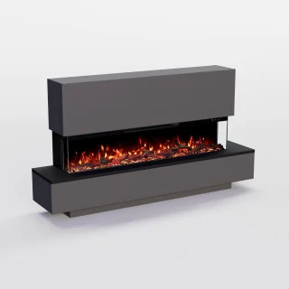 TasalFurniture Cobalt Luxe Elektrische Staande Openhaard 137x75x29 cm Grijs
