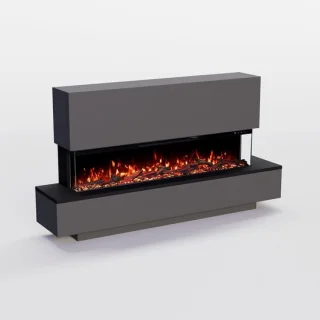 TasalFurniture Cobalt Luxe Elektrische Staande Openhaard 137x75x29 cm Grijs