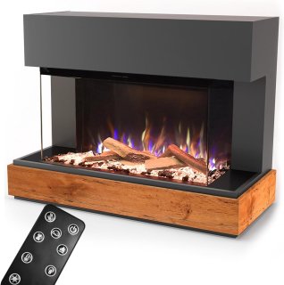 Wat vinden we goed aan de TasalFurniture CURIE Vrijstaande elektrische haard Grijs