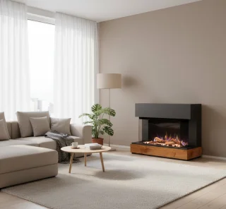 TasalFurniture CURIE Vrijstaande elektrische haard Grijs