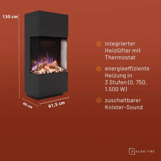 TasalFurniture GlowFlame PR11 Staande elektrische haard