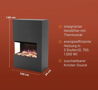 TasalFurniture PORTIA Staande Elektrische Haard