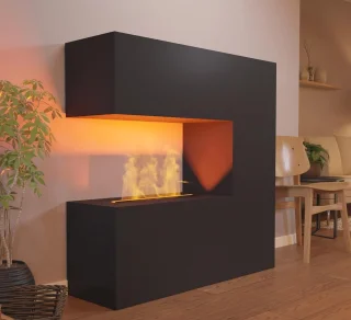 TasalFurniture Schiller Glow Staande elektrische haard zwart 120x120x37 cm