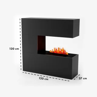 TasalFurniture Schiller Glow Staande elektrische haard zwart 120x120x37 cm