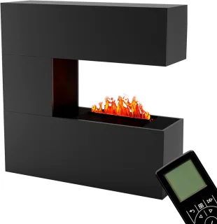 TasalFurniture Schiller Glow Staande elektrische haard zwart 120x120x37 cm