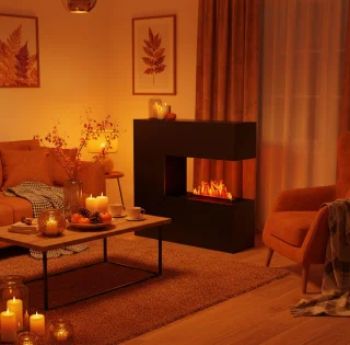 TasalFurniture Schiller Glow Staande elektrische haard zwart 120x120x37 cm