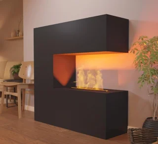 TasalFurniture Schiller Glow Staande elektrische haard zwart 120x120x37 cm