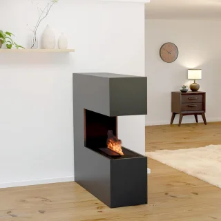 TasalFurniture Staande Haard 120x120x37 cm Grijs