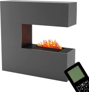 TasalFurniture Staande Haard 120x120x37 cm Grijs