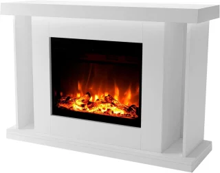 TasalFurniture Tarvos Luxe Vrijstaande Elektrische Haard Wit 120x84x38 cm