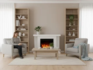 TasalFurniture Tarvos Luxe Vrijstaande Elektrische Haard Wit 120x84x38 cm