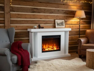 TasalFurniture Tarvos Luxe Vrijstaande Elektrische Haard Wit 120x84x38 cm