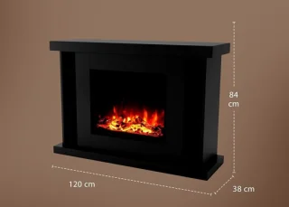 TasalFurniture Tarvos Luxe Vrijstaande Elektrische Haard – Zwart 120x84x38 cm