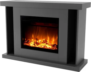 TasalFurniture Tarvos Vrijstaande Elektrische Haard, Grijs, 120x84x38 cm
