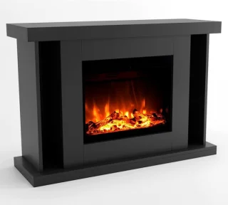 TasalFurniture Tarvos Vrijstaande Elektrische Haard, Grijs, 120x84x38 cm