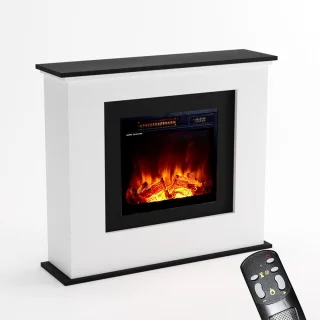 TasalFurniture® Vrijstaande Elektrische Sfeerhaard 102x84x27 cm - Wit