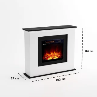 TasalFurniture® Vrijstaande Elektrische Sfeerhaard 102x84x27 cm - Wit