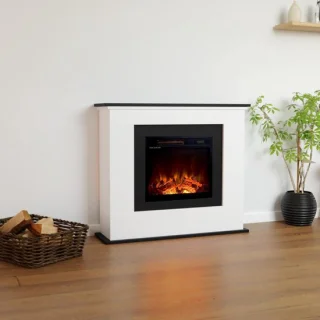 TasalFurniture® Vrijstaande Elektrische Sfeerhaard 102x84x27 cm - Wit