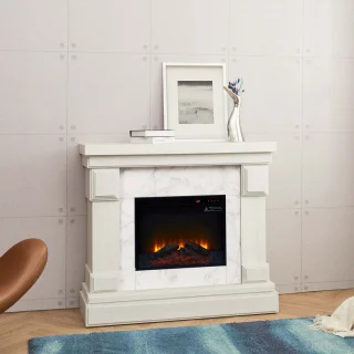 Teamson Home Hestia Elektrische Vrijstaande Haard 48 Inch Wit