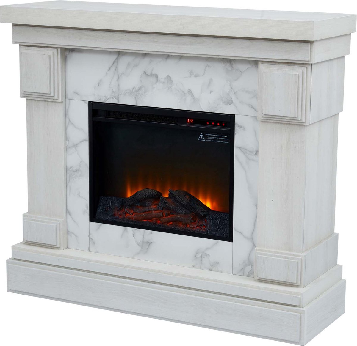 Teamson Home Hestia Elektrische Vrijstaande Haard 48 Inch Wit