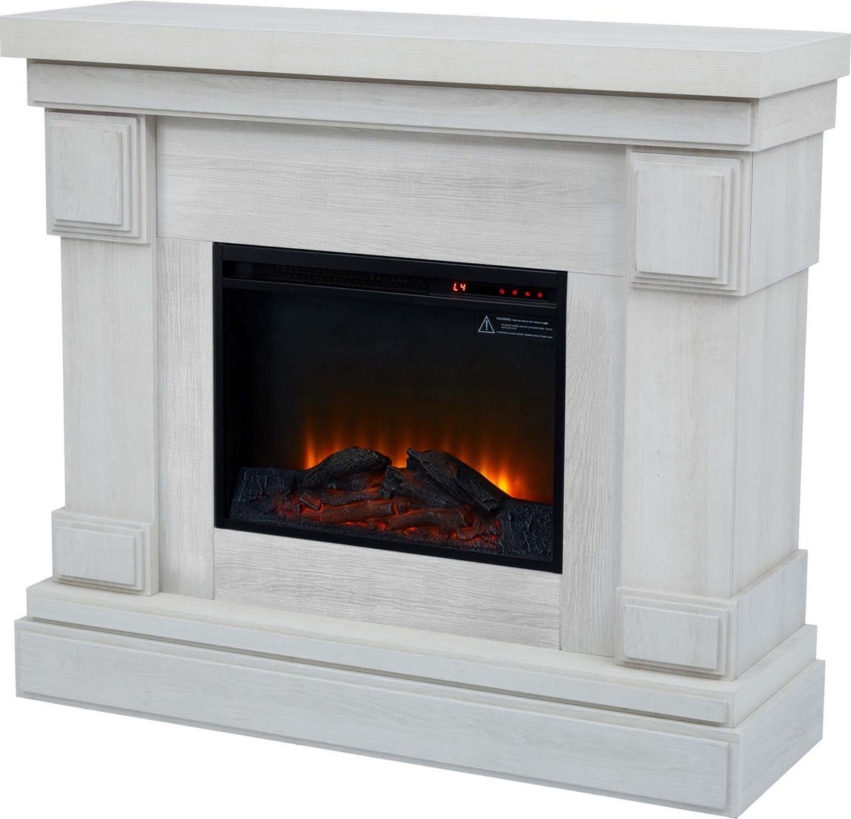 Teamson Home Hestia Vrijstaande Elektrische Haard 48 Inch Wit